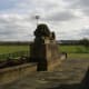 Awake lion guarding Hamilton Mausoleum