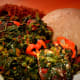 Amala (yam flour) and vegetable