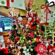 Christmas trees and ornaments for sale at Cornelius Nursery