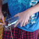 Step 7: Inserting the dowels for the bird perches.