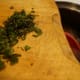 Remove the sugar water from heat and add the minced mint.