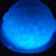 Glowing Jello brain made with glowing tonic water Jello.