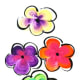 I painted the flowers on the cabinet in the bathroom. You paint them much like how I painted the flowers in the window - except smaller.