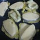 Dip the sliced vegetables in the batter and shallow-fry them