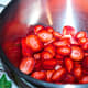 Sliced strawberries.