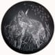 Teapot stand slate depicting British rural fox.