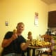 Showing off big yellow morel mushrooms.
