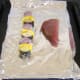 Grilling shish kebab and tuna fillet