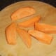 Chopped sweet potato for oven frying