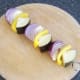 Assembled vegetable shish kebab