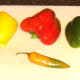 Bell peppers and chilli pepper for spicy conchiglie pasta