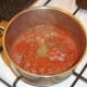 Beef and tomato sauce is seasoned