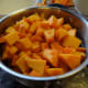 Fresh diced pumpkin