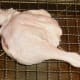 Duck leg ready for roasting in the oven