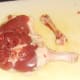 Duck thigh bone is removed
