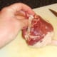 Duck leg thigh bone is revealed