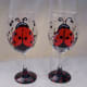 Just too cute ladybug wine glasses