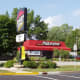 Pizza Hut red roof building in Bremen, Indiana.