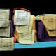 Bookshelf with Tibetan books at a library, McLeod Ganj. Dharamsala.