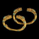 Pair of bracelets in the shape of antelopes Tillya Tepe Tomb II, first cen­tury A.D. Gold with turquoise and car­nelian-National Museum of Afghanistan © Thierry Ollivier / Musée Guimet