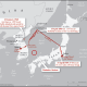 Map showing the planned path and believed position of the EC-121 shootdown.