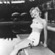 Marilyn Monroe poolside at the Roosevelt Hotel.