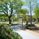 Abundant seating around trees in addition to tables & chairs