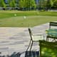 A mini golf putting course