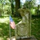 One of the grave markers in Hodge’s Bend Cemetery