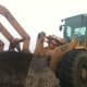 The capacity of this bucket is enormous, and the hydraulics and arms can take the stress. The turning radius of this loader is surprisingly short.