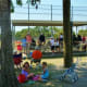 Family time during baseball games in the park