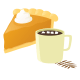 Pumpkin pie and hot chocolate clip art