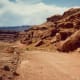 The graded road we followed in Canyonlands National Park looks nice and wide here but it got narrower!