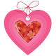 Valentine clip art: pink and red heart tag