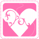 Valentine's Day clip art: Pink heart with swirls and dots