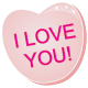 Free valentines clip art: I Love You! pink candy heart