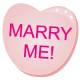 Free valentines clip art: Marry Me! pink candy heart