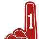 Red number one finger clip art