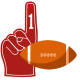 Red number one finger with football clipart