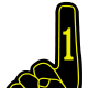 Black number one finger clip art