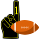 Black number one finger with football clipart