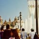 Olympic banners and fountains