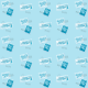 Christmas stamps scrapbook paper -- light blue background -- small