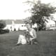My mother with Rusty and Sheba