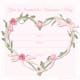 Pink flowered heart free valentine party invitation template -- "You're Invited for Valentine's Day"