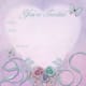Pink, purple and teal free valentine party invitation template -- "You're Invited"