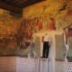 Rochechouart chateau is a centre for contemporary art and the medieval frescos sit well with the modern art.