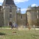 Laxion Castle during renovation. Jousting exhibition