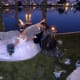 Angelic fairy winged bride and her prince charming
