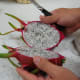 Interior view of dragon fruit.